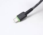 Picture of Budi TYPE-C to USB Charge/Sync Nylon Braided Cable 2M - Black