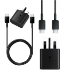Picture of Samsung S22/S21/S20/Plus/Ultra 25W Ultra Fast Charging Type-C  Mains Plug/Wall Charger & USB-C to USB-C Cable Compatible with Galaxy Smartphones and USB Type C Devices - (Charger & Lead)