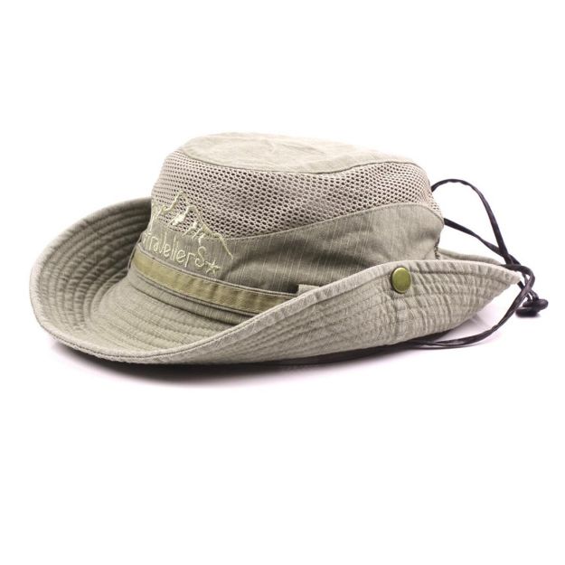 KeepSa Foldable Fishing Hat Safari Boonie Cap Sun Hat Men Summer Hats UV Protection Wide Brim Mesh Beach Hat Breathable Adjustable Chin Strap 