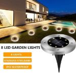 Picture of Solar Lights for Outdoor Garden 8 LEDs Solar Ground Lights Waterproof Solar Powered Pathway Lights