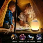 Picture of Smart Touch Control Bedside LED Night Light – RGB Color Changing USB Rechargeable Lights for Kids Bedroom