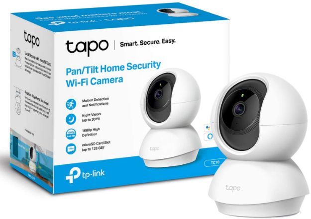 Picture of Smart Security Camera, Indoor CCTV, 360° Rotational Views, Works with Alexa&Google Home, No Hub Required, 1080p, 2-Way Audio, Night Vision, SD Storage, Device Sharing (TC70) TP-Link Tapo Pan/Tilt