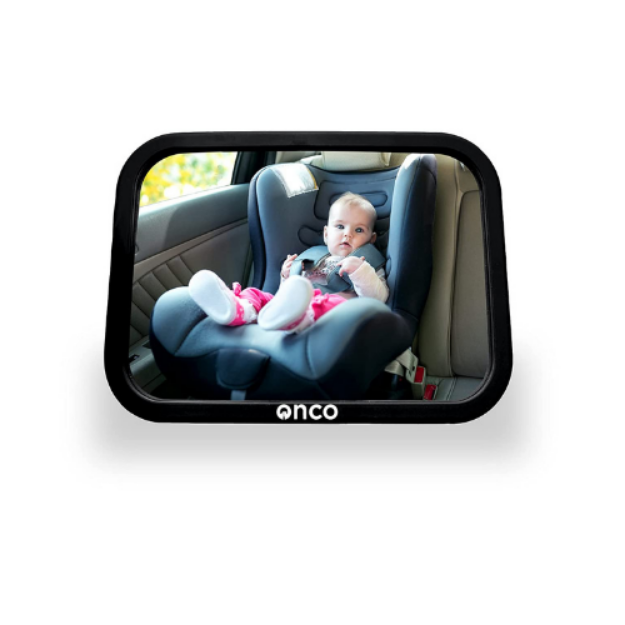 Picture of Baby Mirror for Car Shatterproof Baby Car Mirror for Back Seat - Drive Safe and Monitor Your Child - Essential Baby Accessories for New Parents  (Onco Baby Car Mirror)