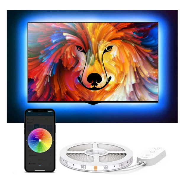 Picture of Govee TV LED Backlight with App Control, RGB LED Strip Light, USB Powered, Adjustable Lighting Kit for 40-60in TV, Computer, Monitor (4pcs x 50cm)