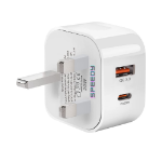 Picture of SPEEDY® iPhone 14 Dual Port USB C + USB A Power Adapter 20W PD/QC3.0 Super Fast Charger for iPhone iPad Samsung Huawei & MacBook