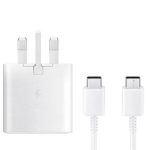Picture of Samsung 25W Fast Charging USB-C Mains Plug/Wall Charger for Samsung Galaxy S22 5G | S22+ 5G | S22 Ultra and Other USB Type C Devices – White