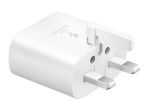 Picture of Samsung S22/S21/S20/Plus/Ultra 25W Ultra Fast Charging Type-C Mains Plug/Wall Charger & USB-C to USB-C Cable Compatible with Galaxy Smartphones and USB Type C Devices - (Charger & Lead) - White