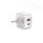 Picture of SPEEDY® Dual Port 20W USB C + USB A Charger Plug UK 3 Pin Power Adapter PD/QC3.0 Dual Port Super Fast Charger 20W Power Adapter for Samsung Galaxy S22/S22+/S22 Ultra / S21/S20/S10/ Note 20/10/9/8 / Samsung S8/S9/S10/Plus and other Huawei, HTC, Nokia, Google & OnePlus Smartphones 