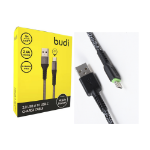 Picture of Budi TYPE-C to USB Charge/Sync Nylon Braided Cable 2M - Black