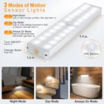 Picture of 24 LED Wireless Under Cupboard Light Remote Control and Motion Sensor, USB Rechargeable Battery Best for Night Light Under Table/ Under Cabinet/ Kitchen/ Stick up Closet/ Wardrobe/ Stairs/ Hallway and Garage
