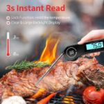 Picture of Meat Thermometer Instant Read Thermometer for Digital Cooking Auto On /Off, Perfect for Kitchen Cooking, BBQ, Water, Meat, Milk - Foldable Long Probe with Backlight LCD Screen