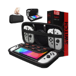 Picture of Carrying Case for Nintendo Switch and New Switch OLED Console - Black, Protective Hard Portable Travel Carry Case Shell Pouch with Pockets for Accessories and Games