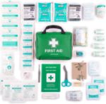 Picture of Premium First Aid Kit Bag (220 Pcs) - Includes Eyewash, 2 x Cold (Ice) Packs and Emergency Blanket for Home, Office, Car, Caravan, Workplace, Travel and Sports (Green)