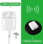 Picture of Wireless Charging Case Replacement Compatible with AirPods Gen 1st and 2nd, Charger Case Replacement with Bluetooth Pairing Button,(White)
