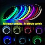 Picture of LED Cup Holder Lights, 2pcs LED Car Coasterss with 7 Colors Luminescent Light Cup Pad, USB Charging Cup Mat for Drink Coaster Accessories Interior Decoration Atmosphere Light