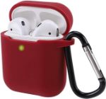 Picture of Silicone Shockproof AirPods Case Cover with Carabiner For AirPods 2nd & 1st Generation, [Front LED Visible][Support Wireless Charging][Extra Protection] With Hook