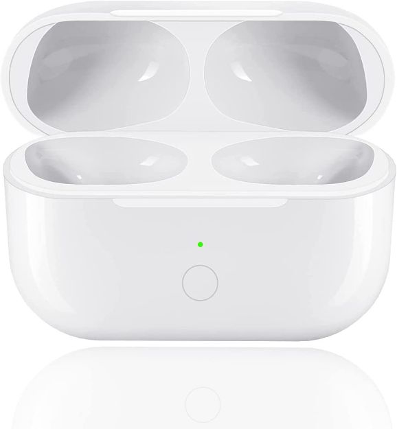 Picture of Wireless Charging Case Replacement Compatible with AirPods Pro Charging Case, Charger Case with Bluetooth Pairing Sync Button - White