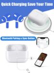 Picture of Wireless Charging Case Replacement Compatible with AirPods Pro Charging Case, Charger Case with Bluetooth Pairing Sync Button - White