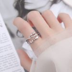 Picture of Anxiety Rings, 925 Sterling Silver Fidget Ring for Anxiety Adjustable Spinner Ring Stress Relief Gift for Valentine's Day with Storage Box
