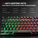 Picture of Bactlit Gaming Keyboard,Rii RK100 Plus 7 Color Rainbow LED Backlit Mechanical Feeling USB Wired Gaming Keyboard (UK Layout)