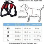Picture of Dog Harness Adjustable Mesh Pet Chest Strap No Pull Puppy Vest Harness Breathable Soft Padded for Large Medium & Small Dogs (Black & Red)