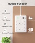 Picture of Smart Extension Lead, Compatible with Alexa and Google Home Smart Power Strip, WiFi Smart Plug with 4 AC Outlets and 3 USB Ports | Surge Protection, Voice Control & APP Control | 2.4GHz