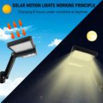 Picture of Solar Lights Outdoor Pack of 2, 128 Led Super Bright Lamp Wireless Waterproof Solar Flood Light, Motion Sensor Security Luces Solares for Deck, Fence, Patio, Front Door, Gutter, Yard, Shed & Path