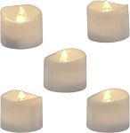 Picture of Realistic and Bright Flickering Flameless LED Tea Light Battery Operated Pack of 24, Electric Fake Candle in Warm White & Wave Open