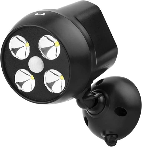 Picture of Outdoor LED Security Light Battery Powered [Pack of 2], PIR Motion Sensor Spotlight Weatherproof Outdoor Wall Light for Garden & Walkways, 600 Lumen 8W (Black)