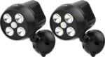 Picture of Outdoor LED Security Light Battery Powered [Pack of 2], PIR Motion Sensor Spotlight Weatherproof Outdoor Wall Light for Garden & Walkways, 600 Lumen 8W (Black)