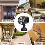 Picture of Outdoor LED Security Light Battery Powered [Pack of 2], PIR Motion Sensor Spotlight Weatherproof Outdoor Wall Light for Garden & Walkways, 600 Lumen 8W (Black)