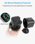 Picture of Outdoor LED Security Light Battery Powered [Pack of 2], PIR Motion Sensor Spotlight Weatherproof Outdoor Wall Light for Garden & Walkways, 600 Lumen 8W (Black)