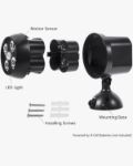 Picture of Outdoor LED Security Light Battery Powered [Pack of 2], PIR Motion Sensor Spotlight Weatherproof Outdoor Wall Light for Garden & Walkways, 600 Lumen 8W (Black)