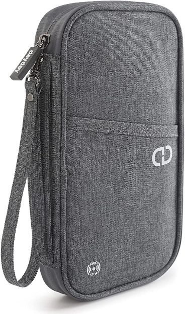 Picture of Travel Accessories Document Holder Airplane Holiday Essentials Wallet Organiser Bag with RFID Blocking Unisex Family Passport Holder (Upto 8) Cover Case | Gifts for Men Women