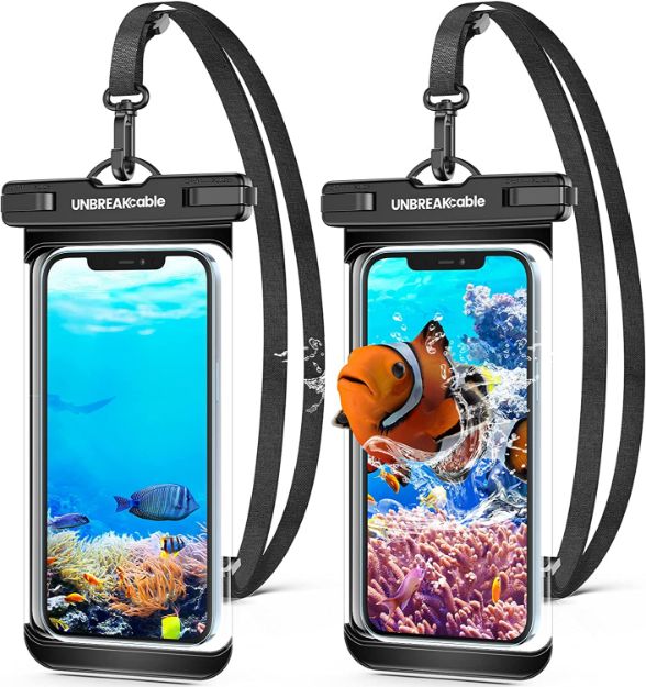 Picture of Unbreakable Waterproof Phone Case 2xPack, IPX8 Waterproof Phone Pouch Dry Bag for iPhone 14 13 12 11 XR X XS SE 8 7 Samsung S22 S21 S20 S10 S9 Huawei P40 Mate 40
