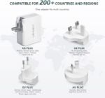 Picture of USB Charger Plug Worldwide Travel Charger Adapter 4-Port USB Universal Travel Adaptor, 22W/5V 4.4A Wall Charger for iPhone, iPad, Android, Tablets and Laptops