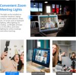 Picture of LED Video Conference Light Kit with Clip & Phone Holder for iPhone/Tablet/Laptop, Dimmable CRI 95+ with 3 Light Modes, Built-in 2000mAh Battery for Zoom Calls/Remote Working/Live Stream/Selfie