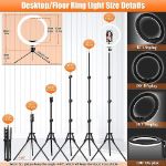 Picture of 12.6'' Selfie Ring Light with Tripod Stand & Phone Holder Tall 188cm/74'', GerTong LED Circle Ringlight with 40 RGB Mode 13 Brightness for Makeup YouTube Tiktok, Wireless Remote for iPhone Android