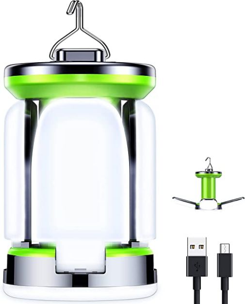 Picture of Camping Lantern Rechargeable Lamp - 7 Light Modes 60 LED Ultra Bright LED Tent Light 10+ Hrs Battery Life for Camping, Emergency, Fishing & Hiking
