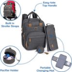 Picture of Changing Bag Backpack, Large Nappy Back Pack for Mom and Dad Multifunction Baby Bags with Portable Changing Mat, Pacifier Holder & Stroller Straps