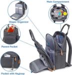 Picture of Changing Bag Backpack, Large Nappy Back Pack for Mom and Dad Multifunction Baby Bags with Portable Changing Mat, Pacifier Holder & Stroller Straps