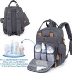 Picture of Changing Bag Backpack, Large Nappy Back Pack for Mom and Dad Multifunction Baby Bags with Portable Changing Mat, Pacifier Holder & Stroller Straps