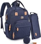 Picture of Changing Bag Backpack, Large Nappy Back Pack for Mom and Dad Multifunction Baby Bags with Portable Changing Mat, Pacifier Holder & Stroller Straps