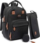 Picture of Changing Bag Backpack, Large Nappy Back Pack for Mom and Dad Multifunction Baby Bags with Portable Changing Mat, Pacifier Holder & Stroller Straps