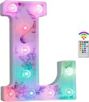 Picture of Unicorn Light Up Letters, 18 Color Changing LED Letter Lights Diamond Alphabet Sign Unicorn Gifts for Girls & Women Party Decorations for Birthday Christmas Valentine