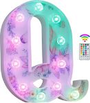 Picture of Unicorn Light Up Letters, 18 Color Changing LED Letter Lights Diamond Alphabet Sign Unicorn Gifts for Girls & Women Party Decorations for Birthday Christmas Valentine