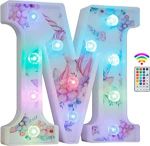 Picture of Unicorn Light Up Letters, 18 Color Changing LED Letter Lights Diamond Alphabet Sign Unicorn Gifts for Girls & Women Party Decorations for Birthday Christmas Valentine