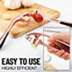 Picture of Zulay Premium Garlic Press - Soft Easy-Squeeze Ergonomic Handle, Sturdy Design Extracts More Garlic Paste Per Clove, Garlic Crusher for Nuts & Seeds, Professional Garlic Mincer & Ginger Press - Rose