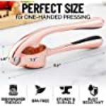 Picture of Zulay Premium Garlic Press - Soft Easy-Squeeze Ergonomic Handle, Sturdy Design Extracts More Garlic Paste Per Clove, Garlic Crusher for Nuts & Seeds, Professional Garlic Mincer & Ginger Press - Rose