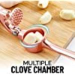 Picture of Zulay Premium Garlic Press - Soft Easy-Squeeze Ergonomic Handle, Sturdy Design Extracts More Garlic Paste Per Clove, Garlic Crusher for Nuts & Seeds, Professional Garlic Mincer & Ginger Press - Rose